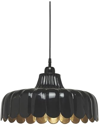 PR Home of Scandinavia Wells Pendelleuchte Blumen-Design Schwarz-Gold E27 – Moderne Hängeleuchte für Wohn- und Esszimmer im skandinavischen Stil 45 x 160 cm