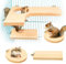 bangminda 5PCS Hamster Zubehör Set Kleintier Plattform Hamster Spielzeug für Käfig für Meerschweinchen Chinchilla Ratten Wellensittich Eichhörnchen Honiggleiter Sprungbrett Runde Rechteck(L)