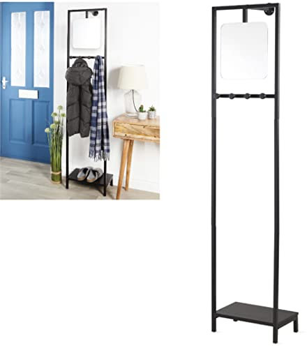 Playtive Krikton Hallway Shoe Rack Unit with Mirror With 4 Coat hooks 42 x 30 x 180cm