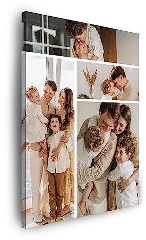 GP TONER Lienzo Personalizado con Tu Foto Vertical - Impreso Sobre Bastidor - Decorativo Tamaño 50x70 cm - Collage de Fotos