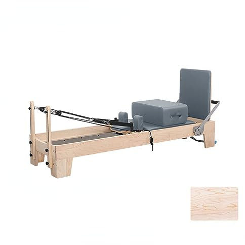 AMCOIN Pilates Reformer Kurzbein-Reformer Aus Gummiholz,geeignet Für Studio Und Zuhause (grau)