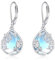 VONALA Pendientes de mariposa girasol/rosa para mujer, plata de ley, flor de piedra lunar, forma de lágrima, pendientes, joyas, regalos para mujeres, adolescentes, niñas, 31,5 x 12 mm, 31,5 x 12 mm (L