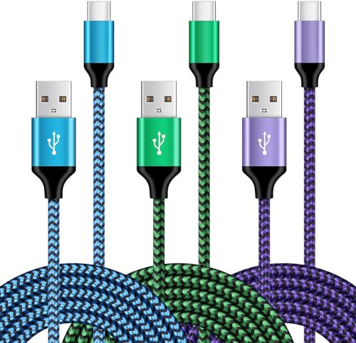 USB C Samsung Charger Cable Fast Charge, 3Pack 6FT/1.8M Type C Phone Charger Cable, USB C Fast Charging Lead for Samsung Galaxy S24 S23 S22 S21 S20 S10 S9 A15 A14 A13 A12 A53 Z Flip 5 Z Flip 4, Xiaomi