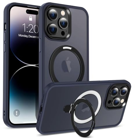 Verco Magnetischer Ring Ständer für iPhone 12/12 Pro Hülle, kompatibel mit MagSafe Stoßfest Luxury Translucent Handy Case für iPhone 12/12 Pro Schutzhülle