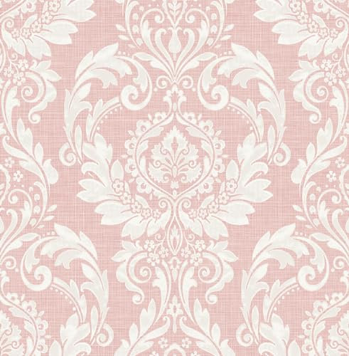 NextWall Cora Damask Peel and Stick Wallpaper (Light Pink)