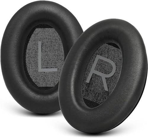 Replacement Earpads Cushions for Bose QuietComfort 45 (QC45)/QuietComfort SE (QC SE) Over-Ear Headphones, Softer Sheepskin Leather, Extra Duable Leather, Noise Isolation Memory Foam (Black)