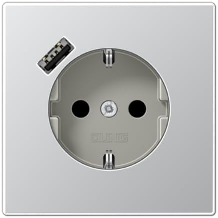 Jung AL1520-18A Steckdose mit USB-A LS, aluminium
