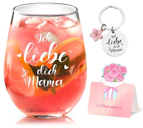 Joymaking Weingläser Muttertagsgeschenk, Muttertagsgeschenke für Mama, Geburtstaggeschenke für Mama, Beste Mama Geschenk zum Muttertag Geburtstag Weihnachten 17oz