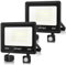 URTBST Projecteur LED Extérieur 50W 5000LM avec Détecteur de Mouvement, IP67 Étanche, 7000K Blanc Froid pour Jardin (2 Pièces)