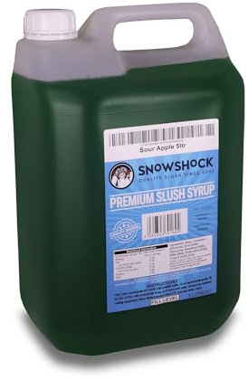 SnowShock 5ltr Slush Syrup - Concentrate Dilute for Ice/Slushy Machine | Flavoured Slushie Maker (Sour Apple)