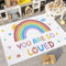 Enyhom Weicher Kinderteppich 100 x150 cm, Spielteppich Vorleger Babyteppich Waschbar rutschfest Pflegeleichter, Regenbogen und Alphabet Muster, Krabbelmatte fürs Kind