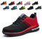 Hitopteu Scarpe Antinfortunistiche Uomo Donna Leggere Estive Scarpe da Lavoro con Punta in Acciaio Traspiranti Scarpe Sicurezza Sportive Antiscivolo Rosso 40 EU 250