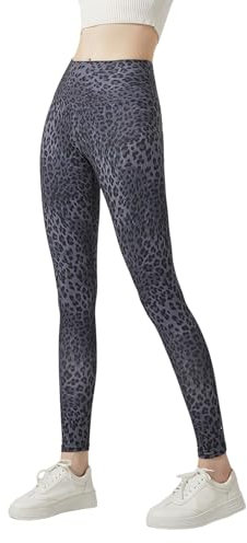 X-KEEP leoparde Leggings Damen Yoga Leggings Sportleggings mit HIGT Waist, Gym Leggings für Frau Bequeme (L/XL, Blue)