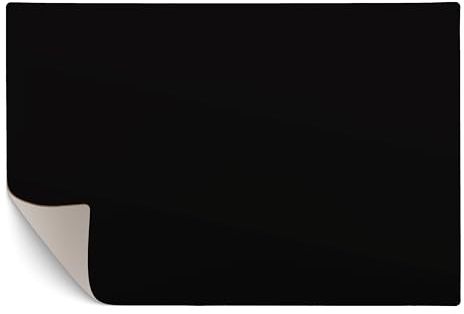 murando - Alfombra Vinilica 90x60 cm Alfombra Cocina Antideslizante Moderno Lavable Tapete de pie Lavable para Piso Impermeable Elásticas Decoraciones Negro monocromático sólido moderno f-A-10167-bi-a