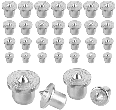 Jurcicat 32 Pezzi Set Di Tasselli Legno Tassello Aiuto Tassello Marcatore Foro 6/8/10/12 MM Spine Legno Per Strumenti Di Foratura Per La Lavorazione Del Legno (Solido)