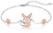 OHAYOO Fuchs Armband 925 Sterling Silber Tier Kinder Damen Silberarmband Anhänger Fuchs Schmuck für Damen Mädchen