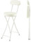60cm Sgabello da Bar Pieghevole con Schienale, Sedia Alta Imbottita Richiudibile Portatile con Capacità Di 120kg per Cucina, Esterno(White)