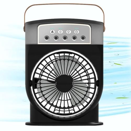 Polarlux Air Cooler, Polarlux Ice Fan, Polarlux Air Conditioner, Polarlux Portable Cooling Fan, Airfrost Air Cooler Fan, Rechargeable Air Conditioner Fan with 3 Wind Speeds (Black)