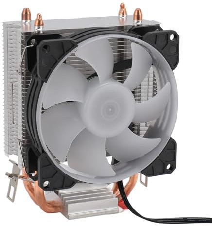 Enfriador de Aire para CPU, Tubos de Calor de Cobre Duales, Iluminación RGB de 90 Mm, Ventiladores de Refrigeración para CPU de Computadora, Silenciosos con 1800PRM para