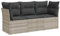 vidaXL Garten Sofagarnitur mit Kissen 3-TLG., Gartensofa mit modularem Design, Sitzgruppe für Terrasse Garten, Gartenmöbel, Modern, Hellgrau Poly Rattan