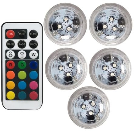 Esncddym Water Lights, Waterproof Fountain Light, Fish Bowl Small Lamps with Remote Control, Battery Powered Color Changing Hot Tub Lights for Vase, Aquarium