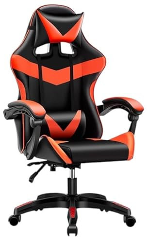 Mi Ko Mi Ka Silla Gaming para Escritorio, Oficina y Juegos Online Giratoria. Silla Cómoda de Altura Ajustable para Gaming ergonómica, de Piel sintética (SILLA-GAMING-813-ROJO)
