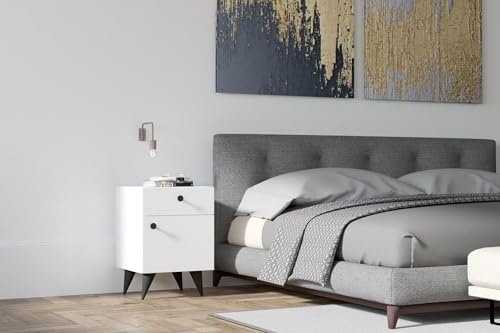 Hanah Home Nightstand, 100% MELAMINE COATED PARTICLE BOARD, One Size