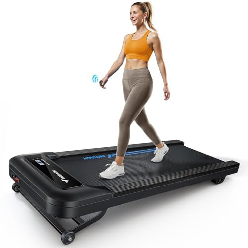 MERACH Tapis Roulant Elettrico 9% Inclinazione Automatica, 3 in 1 Walking pad, 1-6km/h Tapis Roulant Salvaspazio, 2.5HP Treadmill Compattoe con Telecomando e LED per Casa/Ufficio, Max 120KG, App