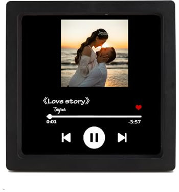 Custom Music Album Fridge Magnets with Photo, Personalised Refrigerator Magnet with Built-in Music Player,Music Album Magnets for Fridge for Music Lover Couple Christmas Birthday