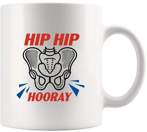 Hip Hip Hooray Recovery Gifts Hip Replacement Get Well Gifts for Family Friends Surgery Patients from Nurse Doctor Coffee Ceramic Mug 11 oz White