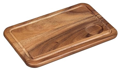 Tala Medium Serving Board with Groove & Recess in Lacquered Acacia