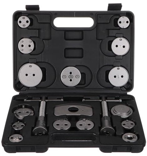 SIXTOL Mechanic Brake Set Black 18 | Bremskolben-Rücksteller-Set | 18-teilig | Rückdrehen und Komprimieren | Scheibenbremsen-Werkzeug | Adapter für viele Fahrzeugmodelle | Werkzeugkoffer
