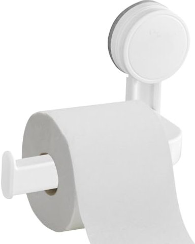 Suction Toilet Roll Holder - Adhesive Toilet Roll Holder with Suction Cup, Wall Mounted Toilet Roll Holder | Multipurpose Toilet Paper Holder for Bathroom, Kitchen, Bedroom, Suction