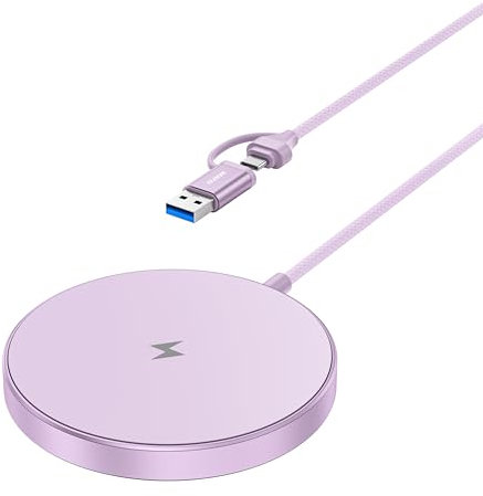 BENFEI Chargeur magnétique sans Fil 15w Compatile avec MagSafe Charger/iPhone 16/16 Pro/16 Plus/16 Pro Max/15 Pro Max Plus/iPhone 14 13 12 Series, Wireless Mag Safe Charging Pad, Mag Charger