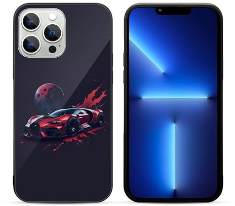 CRIVOTA For iPhone 13 Pro Case - All-new sports car Design, Glass Back + TPU Inner Shell, Military-Grade Protection, Extreme Slimness, Precise Cutouts, Cell Phone Cases for Boys Girls