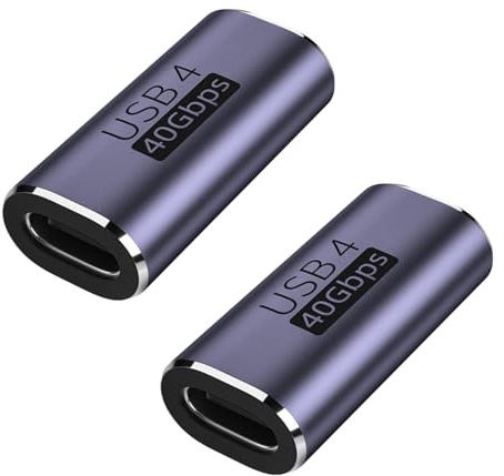 2 Pièces Coupleur USB C, Adaptateurs USB C 4.0 Femelle Vers Femelle, Type C OTG USB 4.0 40 Gbps PD 100W 8K@60Hz Compatible Extension Câble Type C Connecteur Pour Transfert De Données Charge Rapide