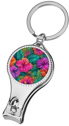 Tropische Blumen Blätter Hibiskus Monstera Nagelknipser Zehennagelknipser Cutter Professioneller Nagelschneider Nagelhautschneider für Damen Herren
