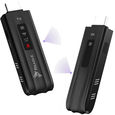 Reagle HDMI Funkübertragung 50m Wireless HDMI Transmitter & Receiver Set Full HD 1080p 60Hz Plug & Play Bildschirmspiegelung für Laptop TV Beamer Konferenz Home Office