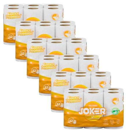Papier Hygiénique 2 Plis x12 - Rouleaux Blancs Doux, Résistants et Absorbants - Compact et Confortable (6)