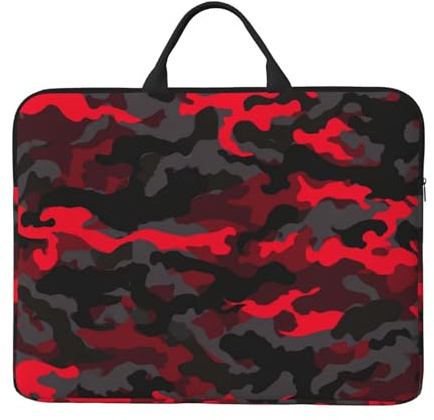 Laptop Case Sleeve 14 Inch Shockproof Protective Notebook Case Red Camo Laptop Bag Portable Computer Bag
