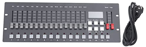 12W DMX Controller, DMX 256 Konsole für Bühnenbeleuchtung, 256CH Kanäle Konsole 99 Szenen für 3 Pin XRL, DMX-Lichtpult Party, DJ Disco Moving Head Licht Bühnen Lampe Operator Ausrüstung, Schwarz