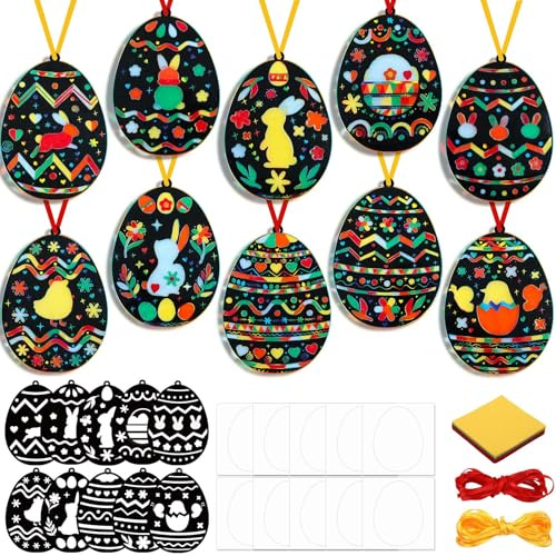 JULMELON 30 Stueck Ostern Fensterbilder Anhanger | Fruehlingsdeko Fur Fenster, Dekoration Geschenke