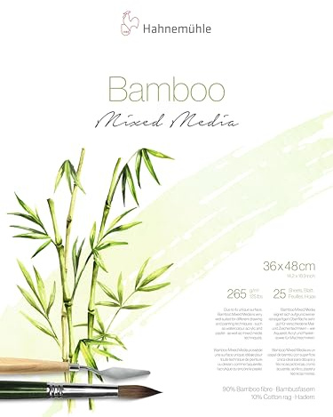 Mixed Media Block Bamboo 265g/m², 36x48cm, 25Blatt