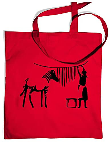 Zebra Wäscheleine – Banksy Tasche, Classic Red, Einheitsgröße