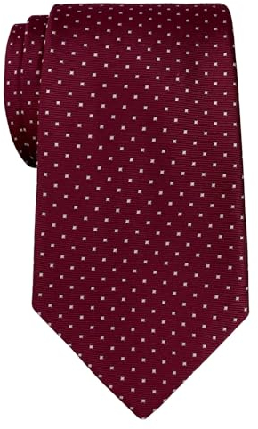 Retreez Herren Gewebte Krawatte Kleinen Punkten 8 cm - weinrot mit rosa punkten