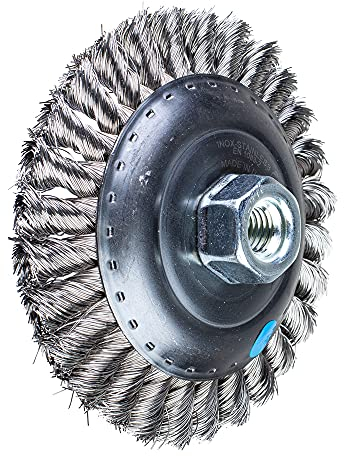 PFERD Kegelbürste gezopft KBG | Ø 125x15mm M14 Edelstahl-Draht-ø 0,35 | 43317003 – für Winkelschleifer