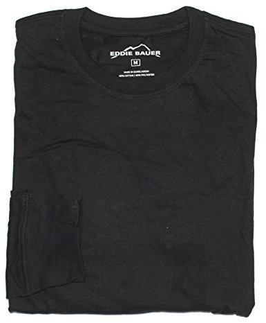 Eddie Bauer Mens Classic Fit Long-Sleeve T-Shirt, Black, XXX-Large