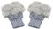 Bodhi2000® Lady Girl Kunstfell-Strick-Handwärmer für den Winter, fingerlose Handschuhe, hellgrau, Einheitsgröße