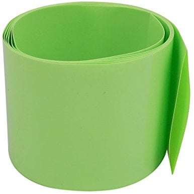sourcingmap Battery Wrap PVC Heat Shrink Tubing 40mm Flat Width for AA Power Supplies 5m Length Light Green