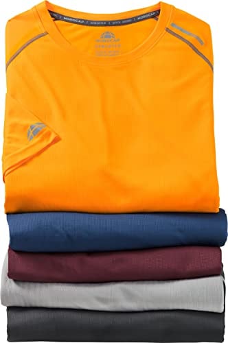 NORDCAP 5er Pack Funktionsshirts, Fitness T-Shirts für Herren & Damen in Trend-Farben, atmungsaktive Sportkleidung, Sportshirt, Größe: M - 3XL